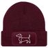 Damen Beanie mit Patch Strickmütze Aufdruck Dackel Polygon Hund Geschenk Tierfreunde Lustig Damenmütze Moonworks®preview