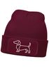 Damen Beanie mit Patch Strickmütze Aufdruck Dackel Polygon Hund Geschenk Tierfreunde Lustig Damenmütze Moonworks®preview