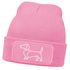 Damen Beanie mit Patch Strickmütze Aufdruck Dackel Polygon Hund Geschenk Tierfreunde Lustig Damenmütze Moonworks®preview