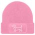 Damen Beanie mit Patch Strickmütze Aufdruck Dackel Polygon Hund Geschenk Tierfreunde Lustig Damenmütze Moonworks®preview