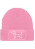 Damen Beanie mit Patch Strickmütze Aufdruck Dackel Polygon Hund Geschenk Tierfreunde Lustig Damenmütze Moonworks®preview