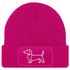 Damen Beanie mit Patch Strickmütze Aufdruck Dackel Polygon Hund Geschenk Tierfreunde Lustig Damenmütze Moonworks®preview