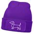 Damen Beanie mit Patch Strickmütze Aufdruck Dackel Polygon Hund Geschenk Tierfreunde Lustig Damenmütze Moonworks®preview