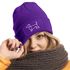Damen Beanie mit Patch Strickmütze Aufdruck Dackel Polygon Hund Geschenk Tierfreunde Lustig Damenmütze Moonworks®preview