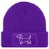Damen Beanie mit Patch Strickmütze Aufdruck Dackel Polygon Hund Geschenk Tierfreunde Lustig Damenmütze Moonworks®preview