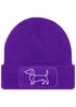 Damen Beanie mit Patch Strickmütze Aufdruck Dackel Polygon Hund Geschenk Tierfreunde Lustig Damenmütze Moonworks®preview