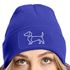 Damen Beanie mit Patch Strickmütze Aufdruck Dackel Polygon Hund Geschenk Tierfreunde Lustig Damenmütze Moonworks®preview