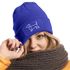Damen Beanie mit Patch Strickmütze Aufdruck Dackel Polygon Hund Geschenk Tierfreunde Lustig Damenmütze Moonworks®preview