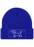 Damen Beanie mit Patch Strickmütze Aufdruck Dackel Polygon Hund Geschenk Tierfreunde Lustig Damenmütze Moonworks®preview