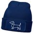 Damen Beanie mit Patch Strickmütze Aufdruck Dackel Polygon Hund Geschenk Tierfreunde Lustig Damenmütze Moonworks®preview
