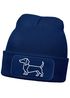 Damen Beanie mit Patch Strickmütze Aufdruck Dackel Polygon Hund Geschenk Tierfreunde Lustig Damenmütze Moonworks®preview