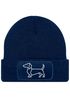 Damen Beanie mit Patch Strickmütze Aufdruck Dackel Polygon Hund Geschenk Tierfreunde Lustig Damenmütze Moonworks®preview