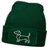 Damen Beanie mit Patch Strickmütze Aufdruck Dackel Polygon Hund Geschenk Tierfreunde Lustig Damenmütze Moonworks®preview