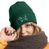 Damen Beanie mit Patch Strickmütze Aufdruck Dackel Polygon Hund Geschenk Tierfreunde Lustig Damenmütze Moonworks®preview