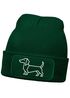 Damen Beanie mit Patch Strickmütze Aufdruck Dackel Polygon Hund Geschenk Tierfreunde Lustig Damenmütze Moonworks®preview