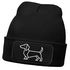 Damen Beanie mit Patch Strickmütze Aufdruck Dackel Polygon Hund Geschenk Tierfreunde Lustig Damenmütze Moonworks®preview