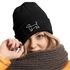 Damen Beanie mit Patch Strickmütze Aufdruck Dackel Polygon Hund Geschenk Tierfreunde Lustig Damenmütze Moonworks®preview