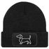 Damen Beanie mit Patch Strickmütze Aufdruck Dackel Polygon Hund Geschenk Tierfreunde Lustig Damenmütze Moonworks®preview