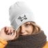 Damen Beanie mit Patch Strickmütze Aufdruck Dackel Polygon Hund Geschenk Tierfreunde Lustig Damenmütze Moonworks®preview