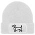 Damen Beanie mit Patch Strickmütze Aufdruck Dackel Polygon Hund Geschenk Tierfreunde Lustig Damenmütze Moonworks®preview