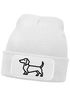 Damen Beanie mit Patch Strickmütze Aufdruck Dackel Polygon Hund Geschenk Tierfreunde Lustig Damenmütze Moonworks®preview