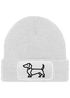 Damen Beanie mit Patch Strickmütze Aufdruck Dackel Polygon Hund Geschenk Tierfreunde Lustig Damenmütze Moonworks®preview