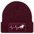 Damen Beanie mit Patch Strickmütze Aufdruck Pferd Herzschlag Design Reiterin Geschenk Pferdefreundin Damenmütze Moonworks®preview