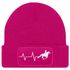 Damen Beanie mit Patch Strickmütze Aufdruck Pferd Herzschlag Design Reiterin Geschenk Pferdefreundin Damenmütze Moonworks®preview