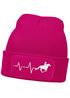 Damen Beanie mit Patch Strickmütze Aufdruck Pferd Herzschlag Design Reiterin Geschenk Pferdefreundin Damenmütze Moonworks®preview