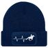 Damen Beanie mit Patch Strickmütze Aufdruck Pferd Herzschlag Design Reiterin Geschenk Pferdefreundin Damenmütze Moonworks®preview
