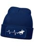 Damen Beanie mit Patch Strickmütze Aufdruck Pferd Herzschlag Design Reiterin Geschenk Pferdefreundin Damenmütze Moonworks®preview