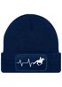 Damen Beanie mit Patch Strickmütze Aufdruck Pferd Herzschlag Design Reiterin Geschenk Pferdefreundin Damenmütze Moonworks®preview