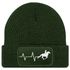 Damen Beanie mit Patch Strickmütze Aufdruck Pferd Herzschlag Design Reiterin Geschenk Pferdefreundin Damenmütze Moonworks®preview