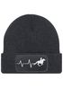 Damen Beanie mit Patch Strickmütze Aufdruck Pferd Herzschlag Design Reiterin Geschenk Pferdefreundin Damenmütze Moonworks®preview