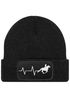 Damen Beanie mit Patch Strickmütze Aufdruck Pferd Herzschlag Design Reiterin Geschenk Pferdefreundin Damenmütze Moonworks®preview