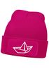 Damen Beanie mit Patch Strickmütze mit Papierboot Design Maritim Geschenk Frauen Aufdruck Lustig Damenmütze Moonworks®preview