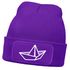 Damen Beanie mit Patch Strickmütze mit Papierboot Design Maritim Geschenk Frauen Aufdruck Lustig Damenmütze Moonworks®preview