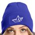 Damen Beanie mit Patch Strickmütze mit Papierboot Design Maritim Geschenk Frauen Aufdruck Lustig Damenmütze Moonworks®preview