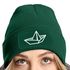 Damen Beanie mit Patch Strickmütze mit Papierboot Design Maritim Geschenk Frauen Aufdruck Lustig Damenmütze Moonworks®preview