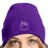 Damen Beanie mit Patch Strickmütze mit Spruch Aufdruck Lustig Fahrrad Bike Smile Damenmütze Moonworks®preview