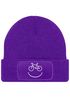 Damen Beanie mit Patch Strickmütze mit Spruch Aufdruck Lustig Fahrrad Bike Smile Damenmütze Moonworks®preview