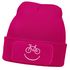 Damen Beanie mit Patch Strickmütze mit Spruch Aufdruck Lustig Fahrrad Bike Smile Damenmütze Moonworks®preview