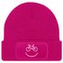 Damen Beanie mit Patch Strickmütze mit Spruch Aufdruck Lustig Fahrrad Bike Smile Damenmütze Moonworks®preview