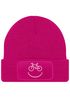Damen Beanie mit Patch Strickmütze mit Spruch Aufdruck Lustig Fahrrad Bike Smile Damenmütze Moonworks®preview