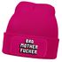 Damen Beanie mit Patch Strickmütze mit Spruch Bad Mother Fucker Statement Aufdruck Lustig Damenmütze Moonworks®preview