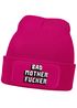 Damen Beanie mit Patch Strickmütze mit Spruch Bad Mother Fucker Statement Aufdruck Lustig Damenmütze Moonworks®preview