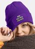 Damen Beanie mit Patch Strickmütze mit Spruch Bad Mother Fucker Statement Aufdruck Lustig Damenmütze Moonworks®preview
