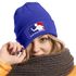 Damen Beanie mit Patch Strickmütze mit Spruch Beer Pong Party Accessoire Aufdruck Lustig Damenmütze Moonworks®preview