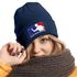 Damen Beanie mit Patch Strickmütze mit Spruch Beer Pong Party Accessoire Aufdruck Lustig Damenmütze Moonworks®preview