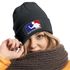 Damen Beanie mit Patch Strickmütze mit Spruch Beer Pong Party Accessoire Aufdruck Lustig Damenmütze Moonworks®preview